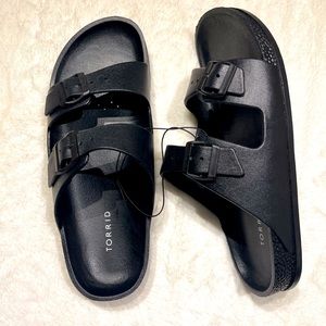 Torrid Double Buckle Black Slides 13W